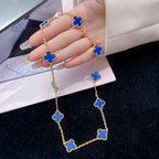 ¡®Lumi¡¯CLOVER 10 MOTIFS BLUE AGATE NECKLACE