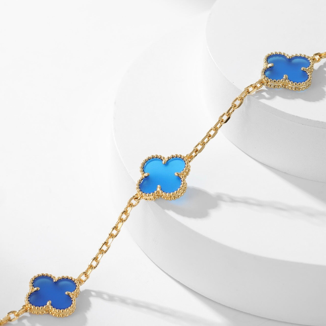 ¡®Lumi¡¯CLOVER 10 MOTIFS BLUE AGATE NECKLACE