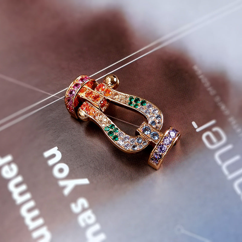 ¡®Lumi¡¯FORC LARGE HORSESHOE  COLORED DIAMOND BRACELET SILVER