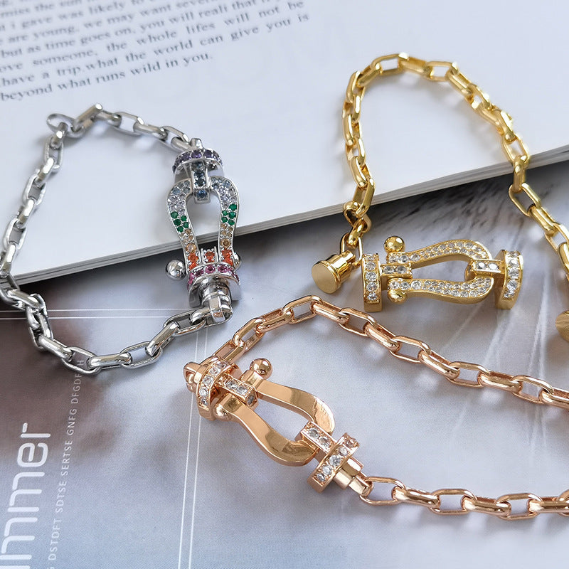 ¡®Lumi¡¯FORCE LARGE HORSESHOE CLASP  METAL BRACELET
