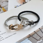 ¡®Lumi¡¯FORCE LARGE HORSESHOE BLACK WHITE DIAMOND BRACELET ROSE GOLD