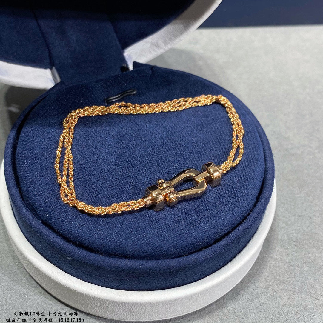 ¡®Lumi¡¯FORCE SMALL HORSESHOE  DIAMOND CHAIN ROPE BRACELET