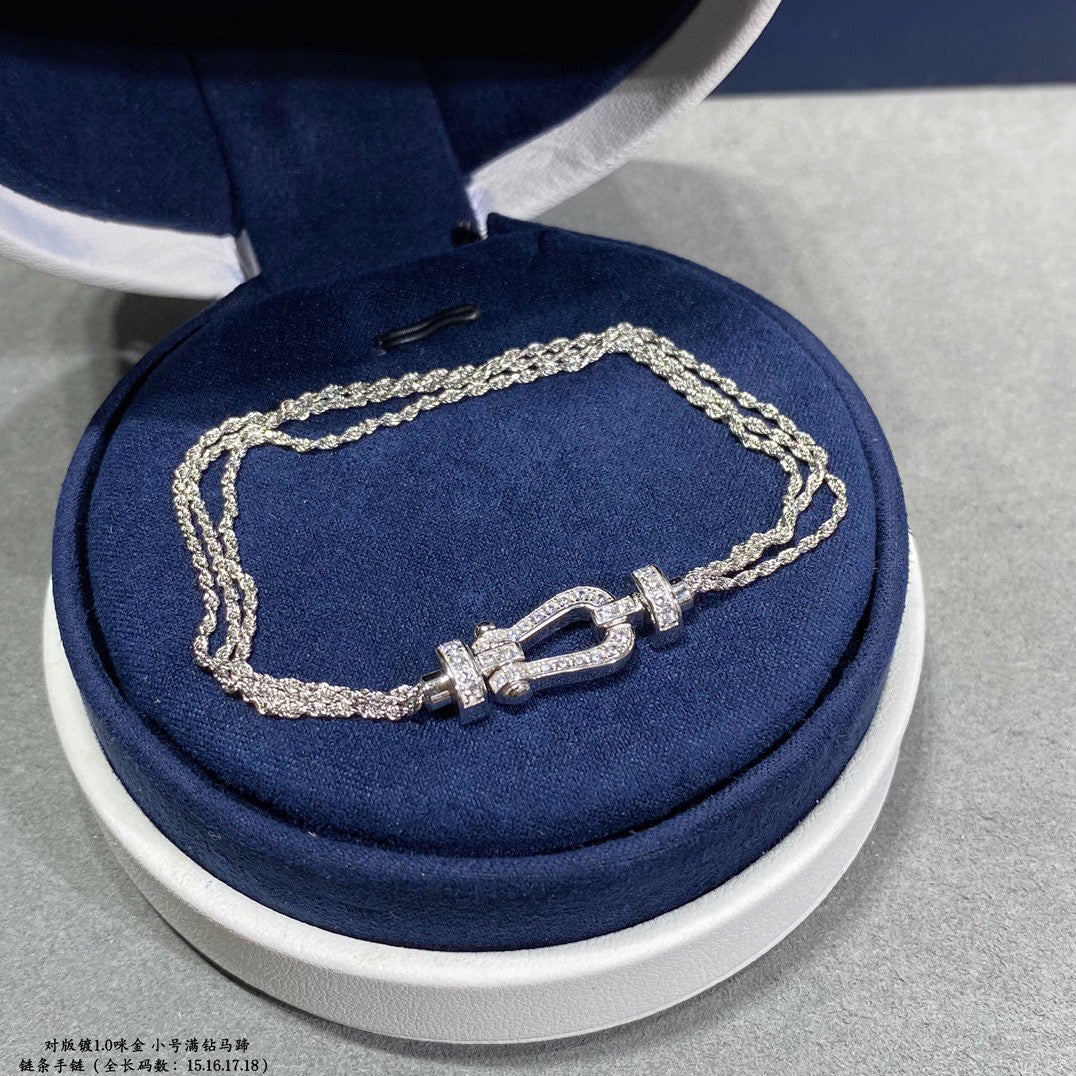 ¡®Lumi¡¯FORCE SMALL HORSESHOE  DIAMOND CHAIN ROPE BRACELET