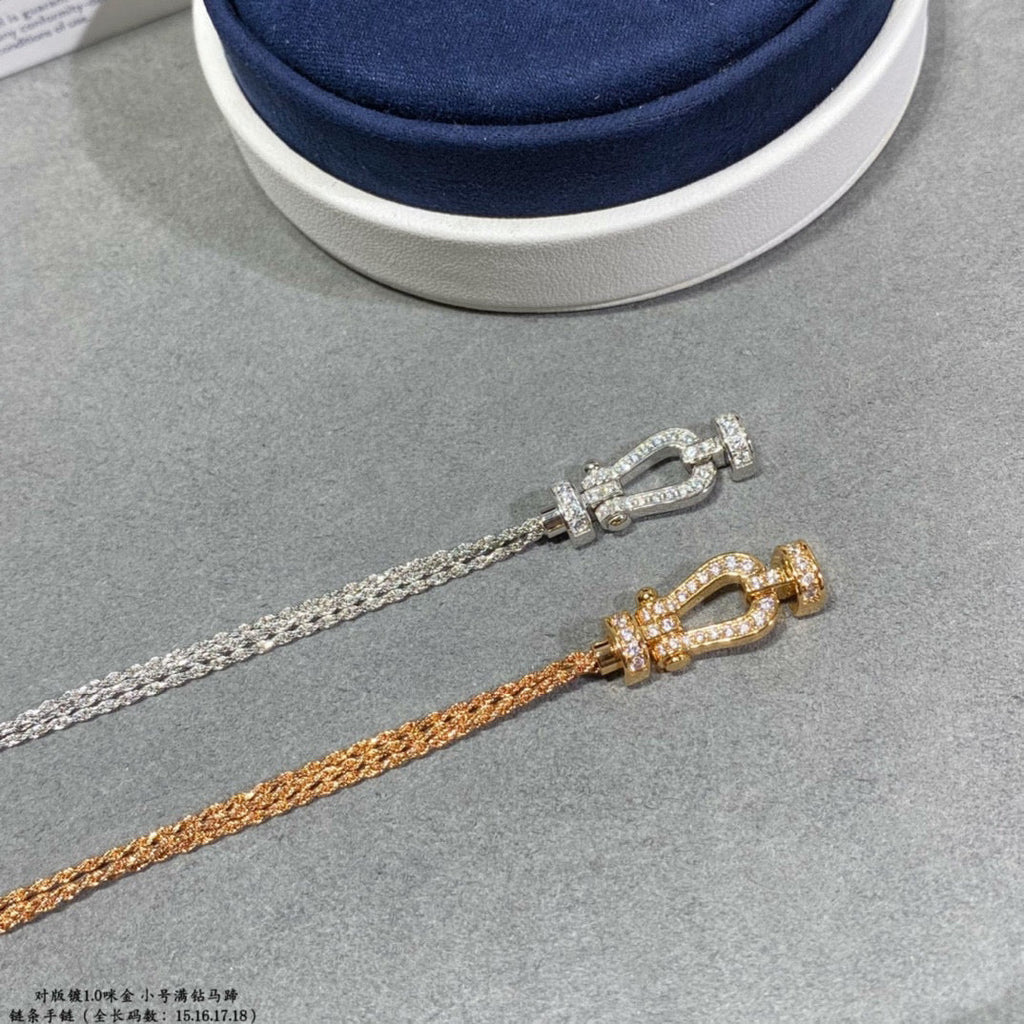 ¡®Lumi¡¯FORCE SMALL HORSESHOE  DIAMOND CHAIN ROPE BRACELET