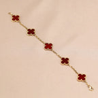 [Lumi]New  CLOVER 5 MOTIF RED CORNELIAN BRACELET COLLECTION