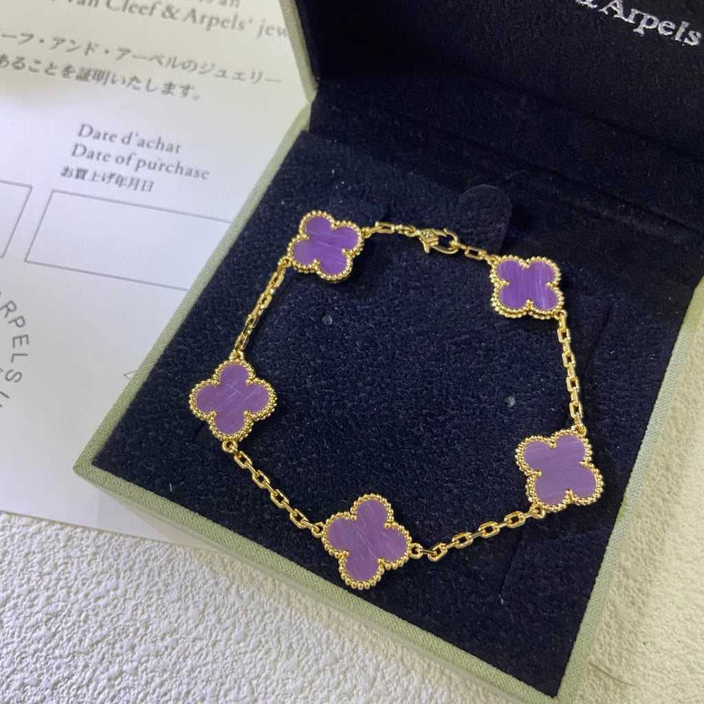 [Lumi jewelry] CLOVER 5 MOTIF VIOLET BRACELET COLLECTION