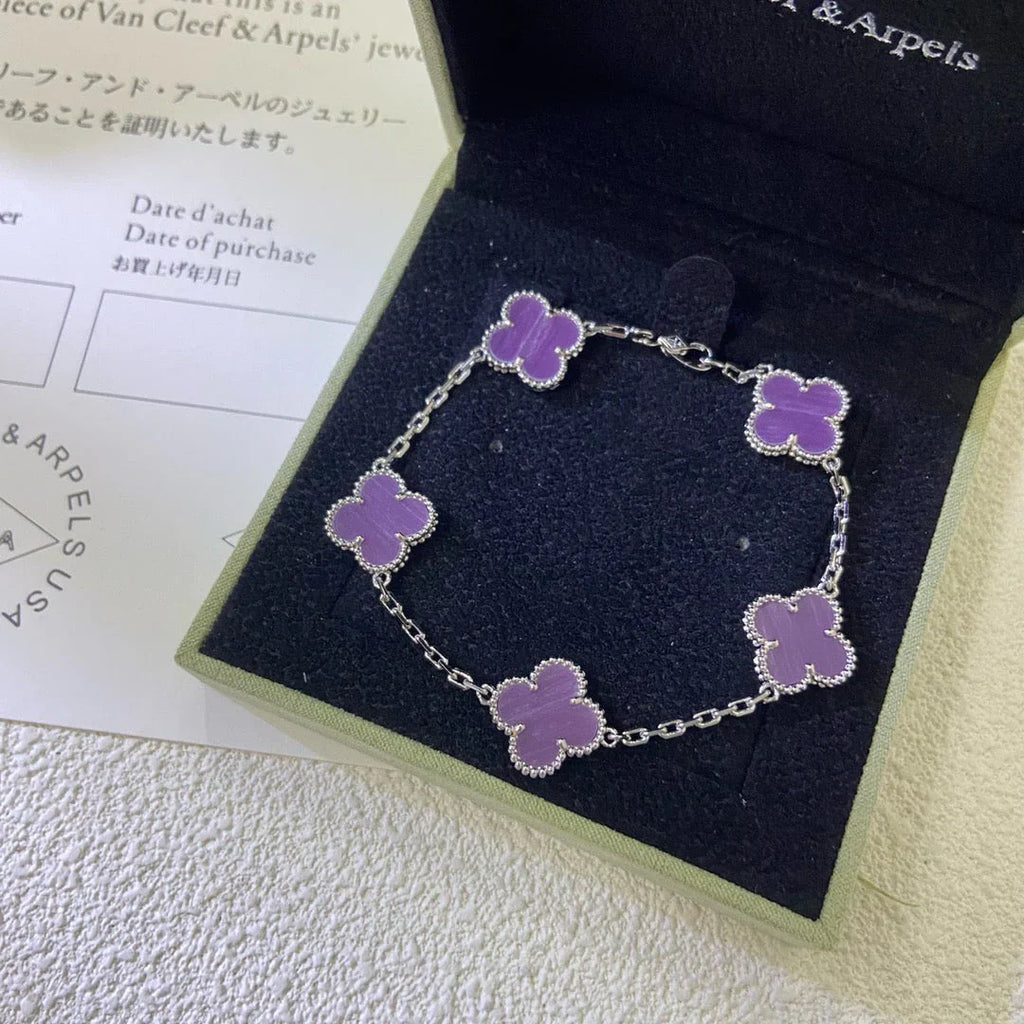 [Lumi jewelry] CLOVER 5 MOTIF VIOLET BRACELET COLLECTION