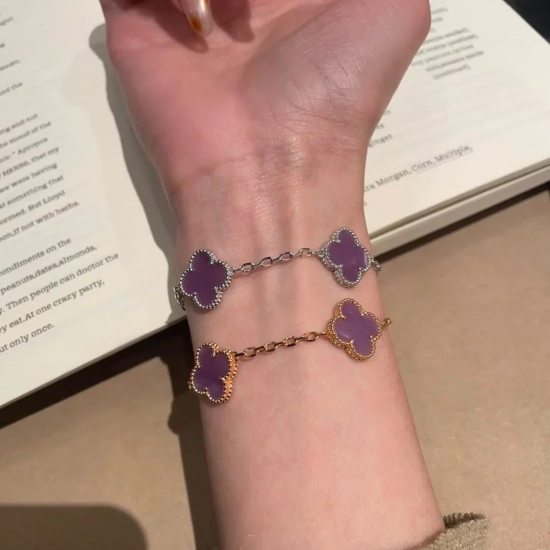 [Lumi jewelry] CLOVER 5 MOTIF VIOLET BRACELET COLLECTION