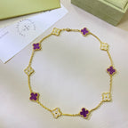 ¡®Lumi¡¯CLOVER 10 MOTIFS  PURPLE VIOLET DIAMOND NECKLACE