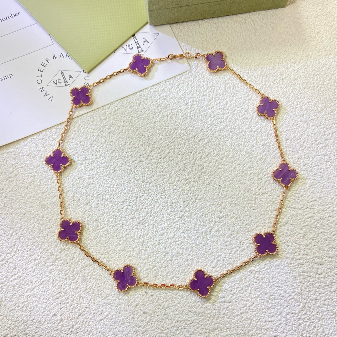 ¡®Lumi¡¯CLOVER 10 MOTIFS  PURPLE VIOLET  NECKLACE