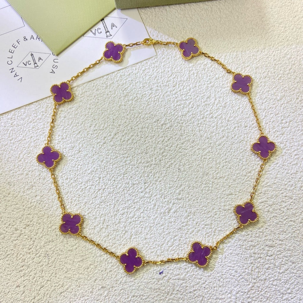 ¡®Lumi¡¯CLOVER 10 MOTIFS  PURPLE VIOLET  NECKLACE