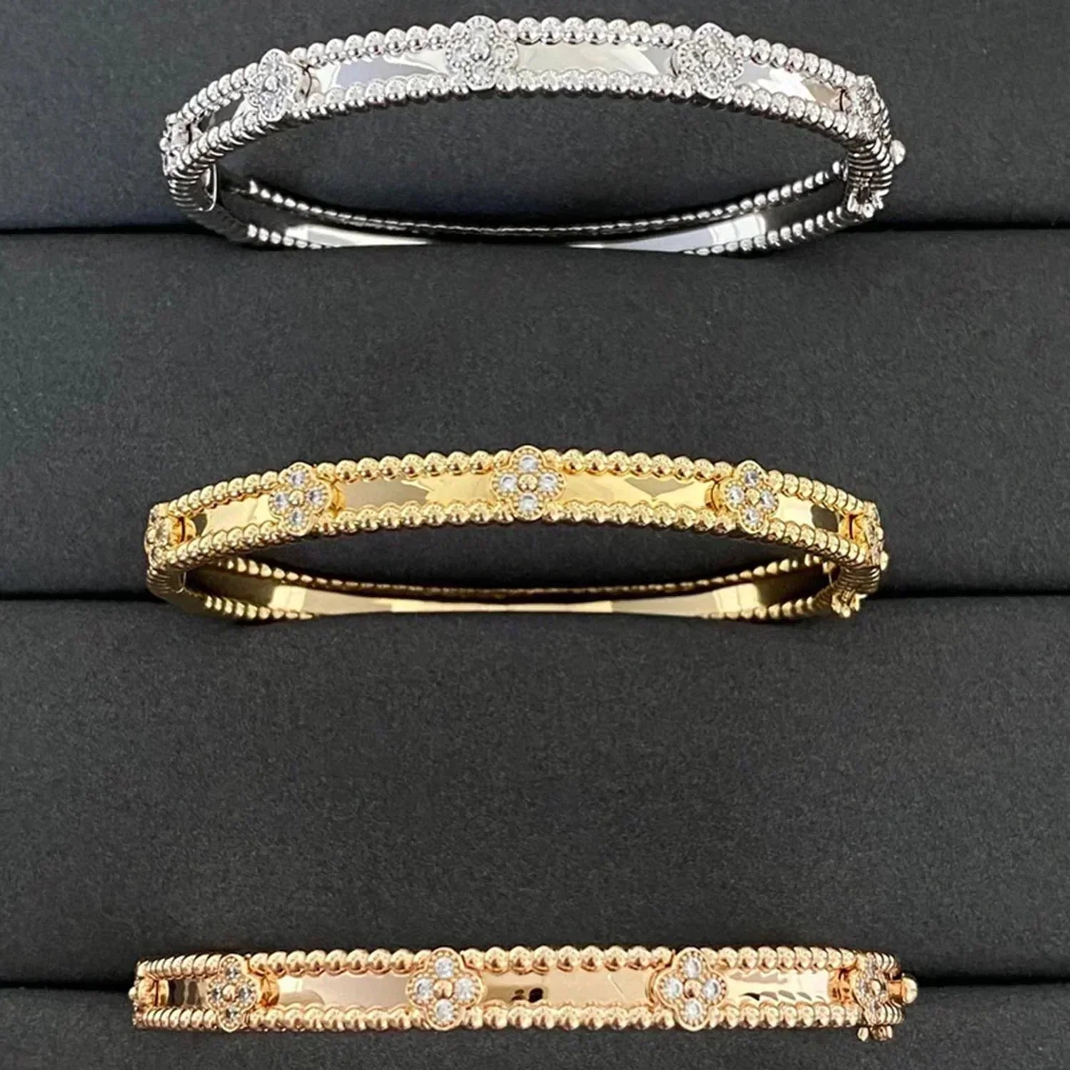 ¡®Lumi¡¯CLOVER BRACELET 4MM DIAMONDS