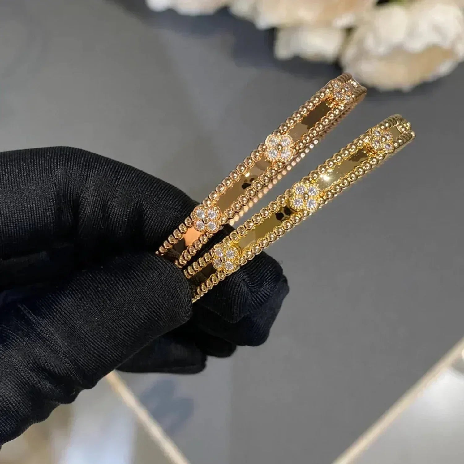 ¡®Lumi¡¯CLOVER BRACELET 4MM DIAMONDS