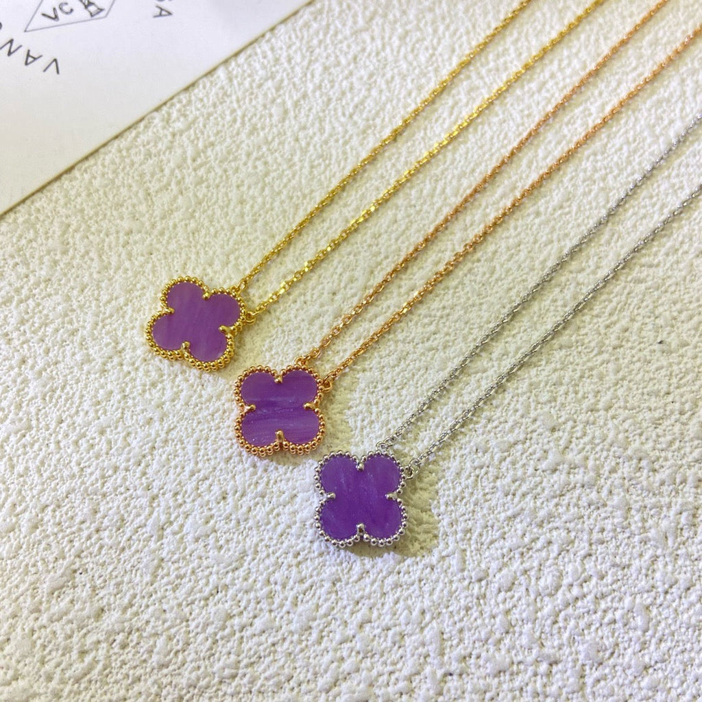 ¡®Lumi¡¯CLOVER 15MM  PURPLE VIOLET NECKLACE