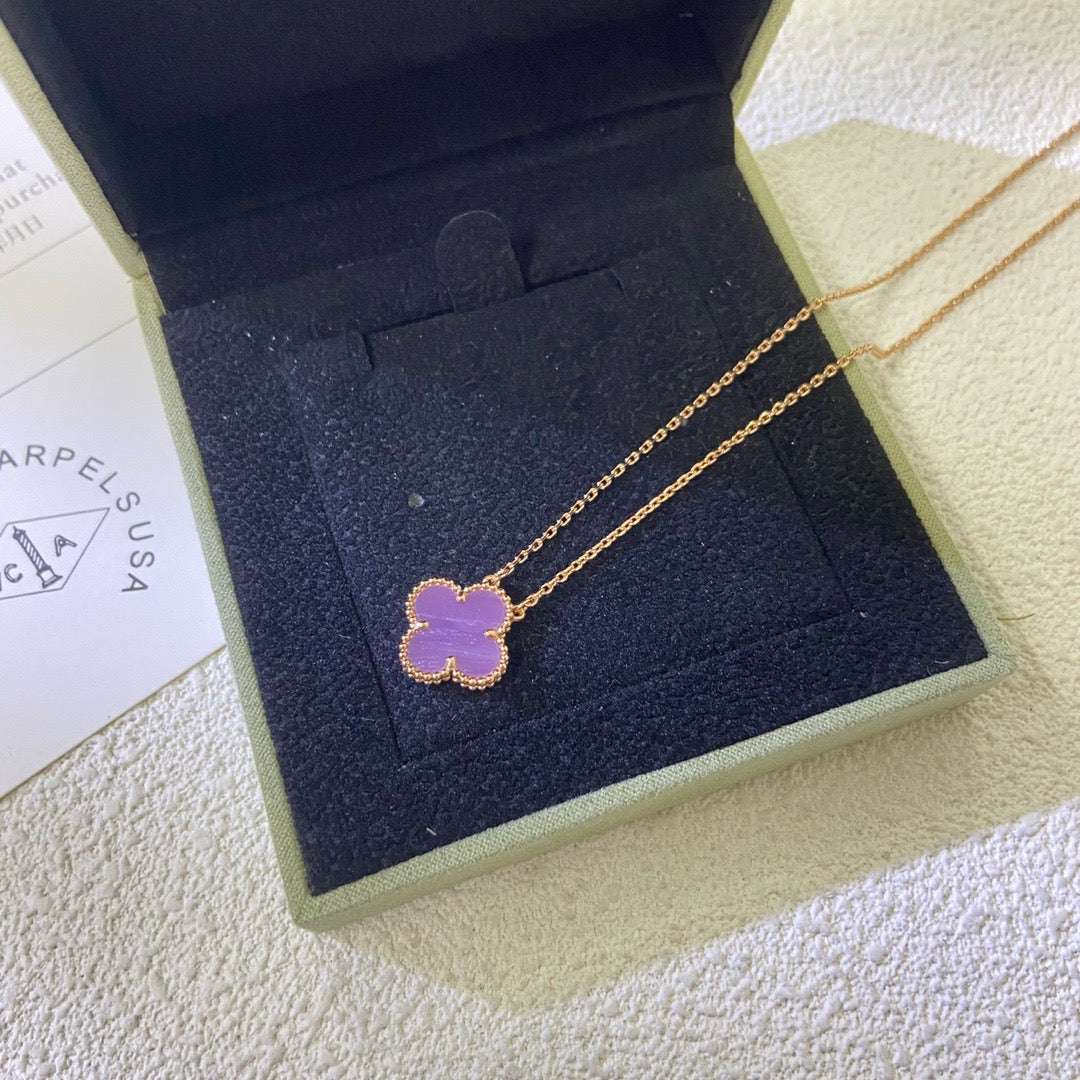 ¡®Lumi¡¯CLOVER 15MM  PURPLE VIOLET NECKLACE