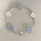 [Lumi jewelry] CLOVER 5 MOTIF PURPLE CHALCEDONY BRACELET COLLECTION