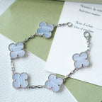 [Lumi]New  CLOVER 5 MOTIF PURPLE CHALCEDONY BRACELET COLLECTION
