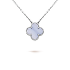 ¡®Lumi¡¯CLOVER 15MM BLUE CHALCEDONY NECKLACE SILVER