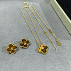 ¡®Lumi¡¯CLOVER 15MM DIAMOND AND YELLOW TIGER'S EYE AGATE necklace