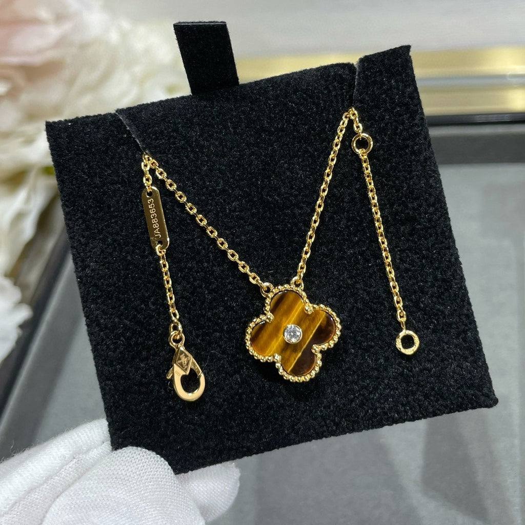 ¡®Lumi¡¯CLOVER 15MM DIAMOND AND YELLOW TIGER'S EYE AGATE necklace