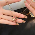 ¡®Lumi¡¯LUCKY  CARNELIANS LADYBUG NECKLACE