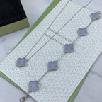 [Lumi]New  CLOVER 5 MOTIF PURPLE CHALCEDONY BRACELET COLLECTION