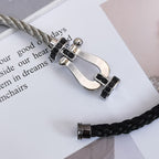 ¡®Lumi¡¯FORCE LARGE HORSESHOE BLACK DIAMOND BRACELET SILVER