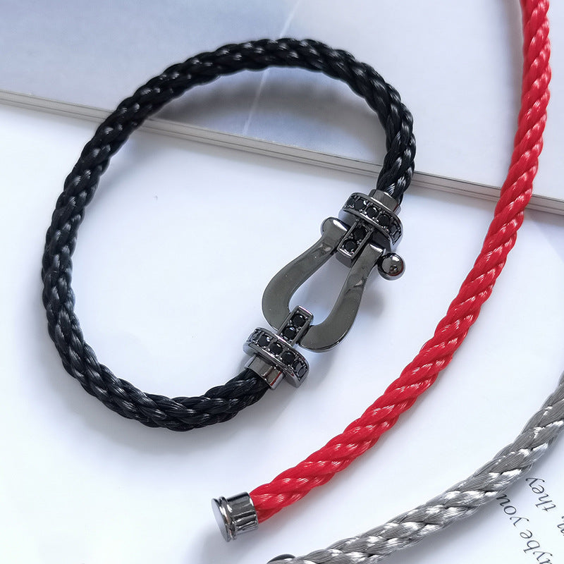 ¡®Lumi¡¯FORCE LARGE SERIES HORSESHOE BLACK SAMURAI BRACELET