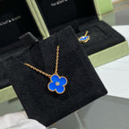 ¡®Lumi¡¯CLOVER 15MM DIAMOND AND BLUE AGATE NECKLACE