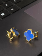 [Lumi] CLOVER LARGE (20mm) 1 MOTIFS BLUE MOP STUD EARRINGS