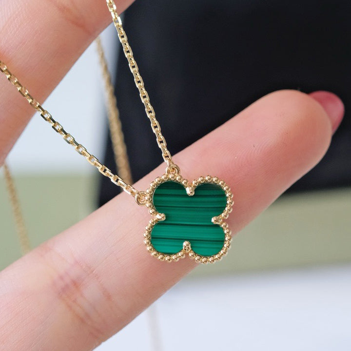 ¡®Lumi¡¯CLOVER 15MM MALACHITE SINGLE FLOWER  NECKLACE