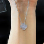 ¡®Lumi¡¯CLOVER 15MM BLUE CHALCEDONY NECKLACE SILVER