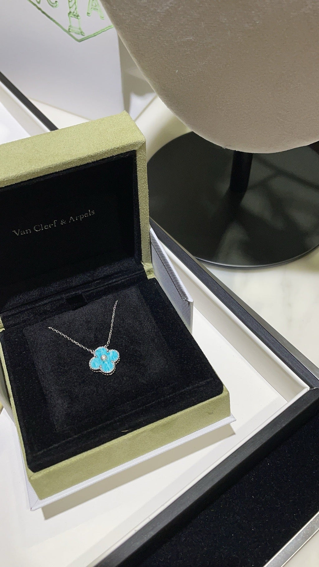 ¡®Lumi¡¯CLOVER 15MM DIAMOND SVRES PORCELAIN  NECKLACE SILVER