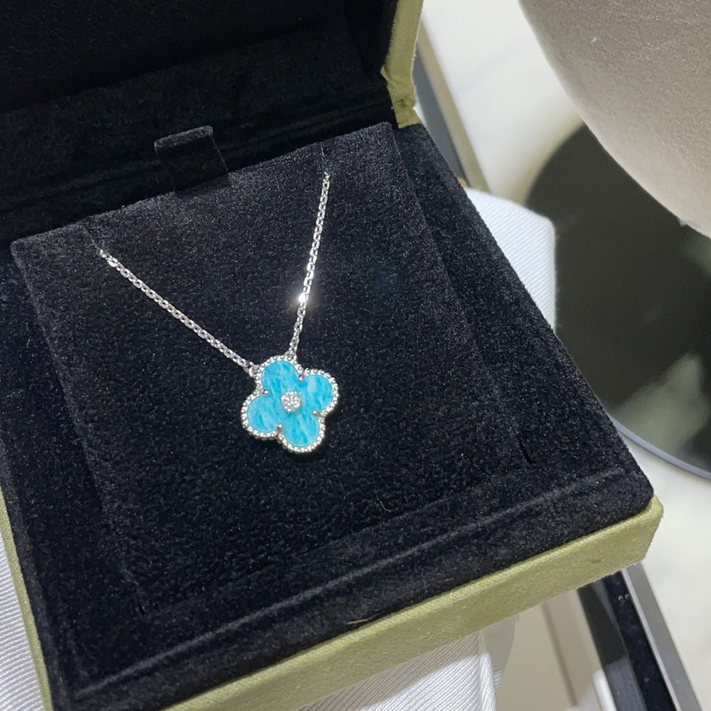 ¡®Lumi¡¯CLOVER 15MM DIAMOND SVRES PORCELAIN  NECKLACE SILVER