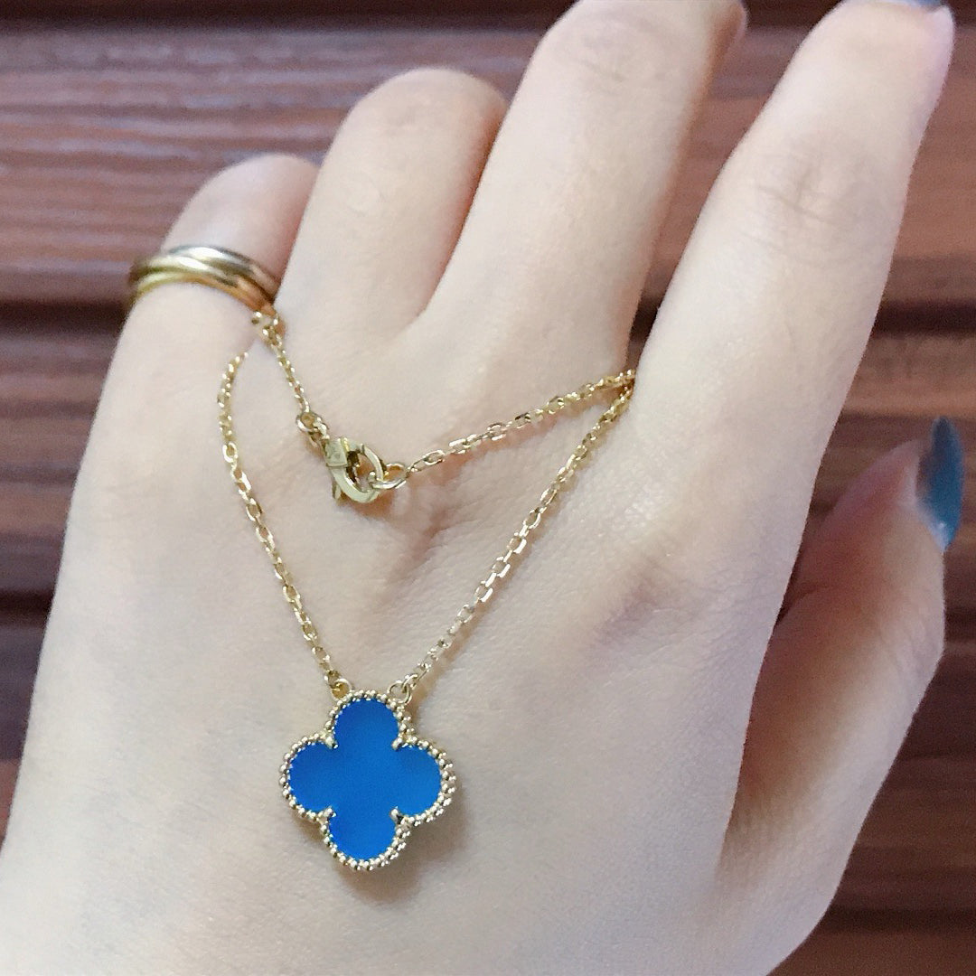 ¡®Lumi¡¯CLOVER 15MM BLUE AGATE NECKLACE