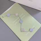 [Lumi jewelry] CLOVER 5 MOTIF PURPLE CHALCEDONY BRACELET COLLECTION