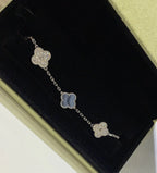 [Lumi jewelry] CLOVER 5 MOTIF PURPLE CHALCEDONY BRACELET COLLECTION