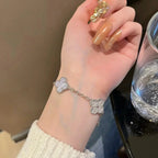 [Lumi jewelry] CLOVER 5 MOTIF PURPLE CHALCEDONY BRACELET COLLECTION