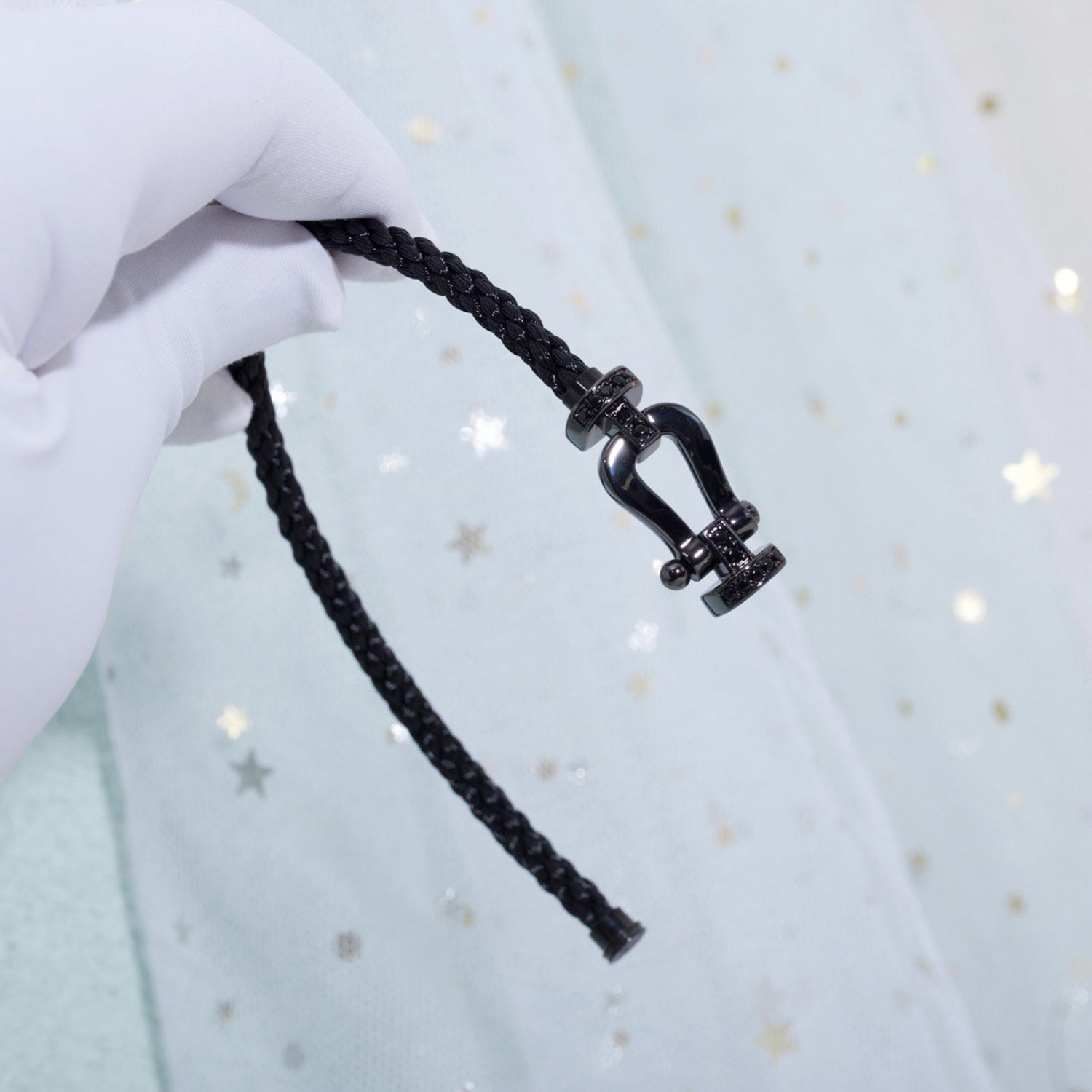 ¡®Lumi¡¯FORCE LARGE SERIES HORSESHOE BLACK SAMURAI BRACELET