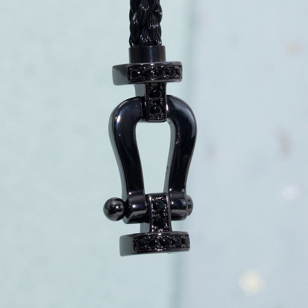 ¡®Lumi¡¯FORCE LARGE SERIES HORSESHOE BLACK SAMURAI BRACELET