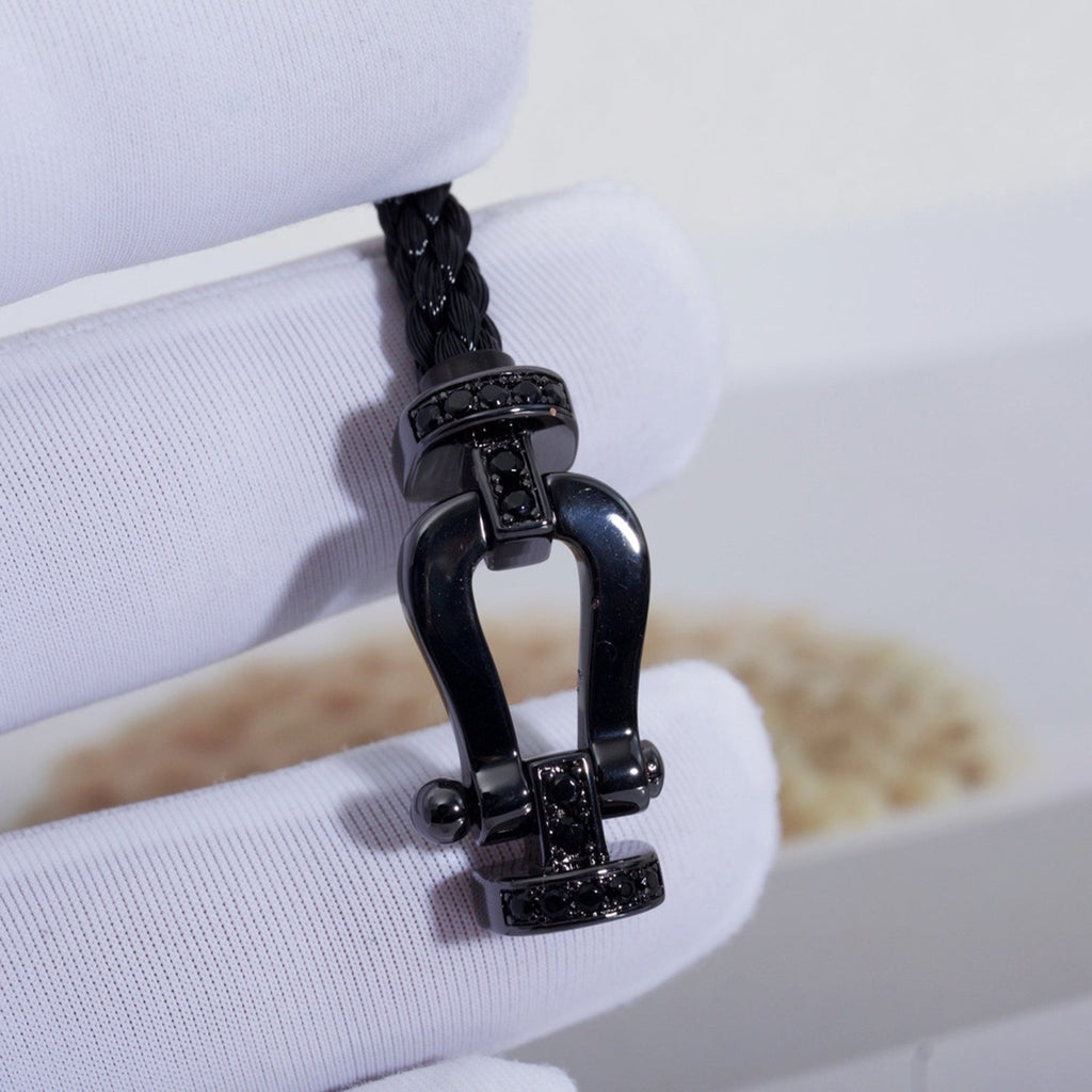 ¡®Lumi¡¯FORCE LARGE SERIES HORSESHOE BLACK SAMURAI BRACELET