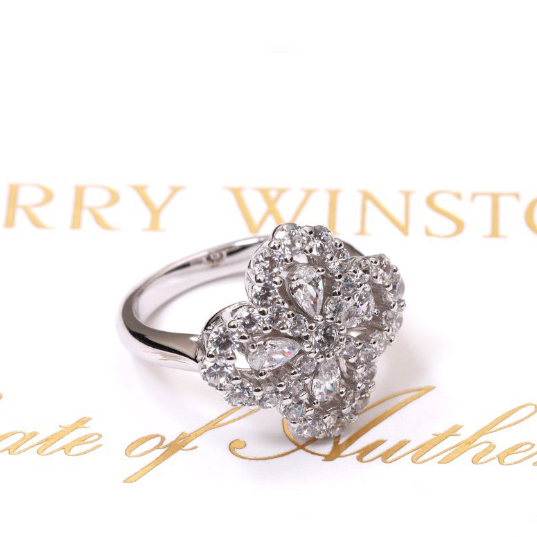 ¡®Lumi¡¯LOOP RING FULL MOTIF DIAMOND 16MM SILVE
