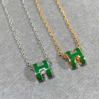 ¡®Lumi¡¯POP H GREEN NECKLACE SILVER AND GOLD