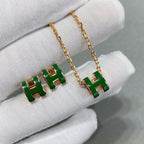 ¡®Lumi¡¯POP H GREEN NECKLACE SILVER AND GOLD