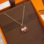 ¡®Lumi¡¯CONSTANCE RED PEDANT PINK GOLD NECKLACE