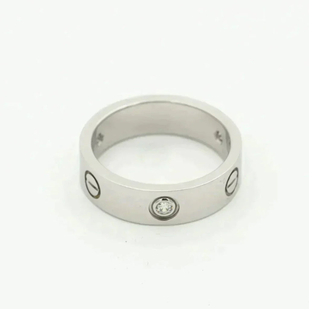 ¡®Lumi¡¯LOVE RING 5.5MM 3 DIAMONDS SILVER