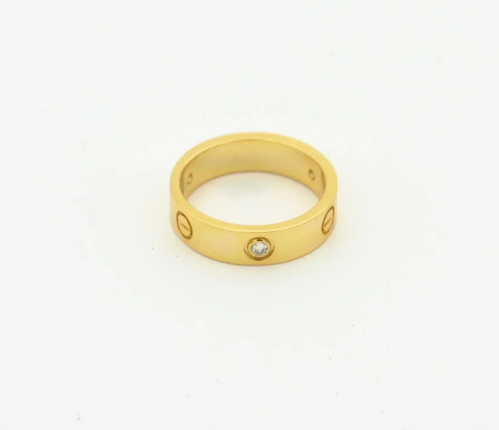 ¡®Lumi¡¯LOVE RING 4MM 1 DIAMOND GOLD