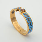 ¡®Lumi¡¯H PINK GOLD BRACELET BLUE CERAMIC