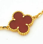 [Lumi jewelry] CLOVER 5 MOTIF RED CORNELIAN BRACELET COLLECTION