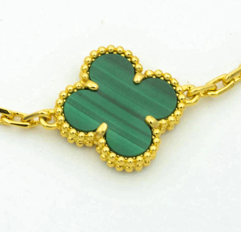 [Lumi]New  CLOVER 5 MOTIF MALACHITE BRACELET COLLECTION